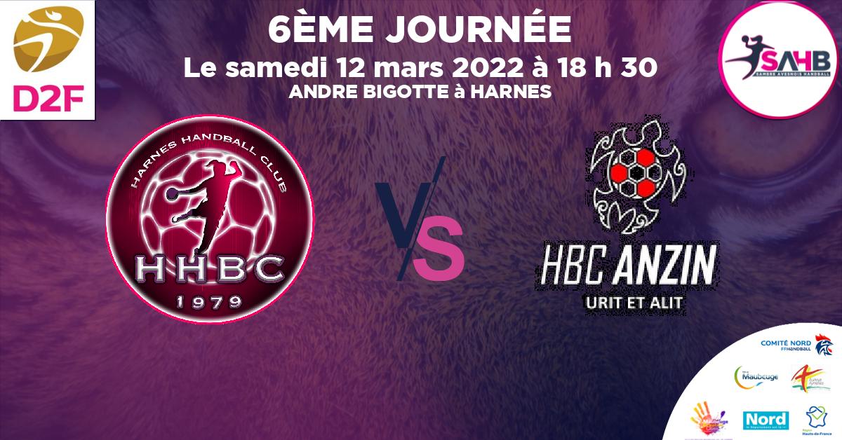 Nationale 3 féminine handball, HARNES VS ANZIN - ANDRE BIGOTTE à HARNES à 18 h 30