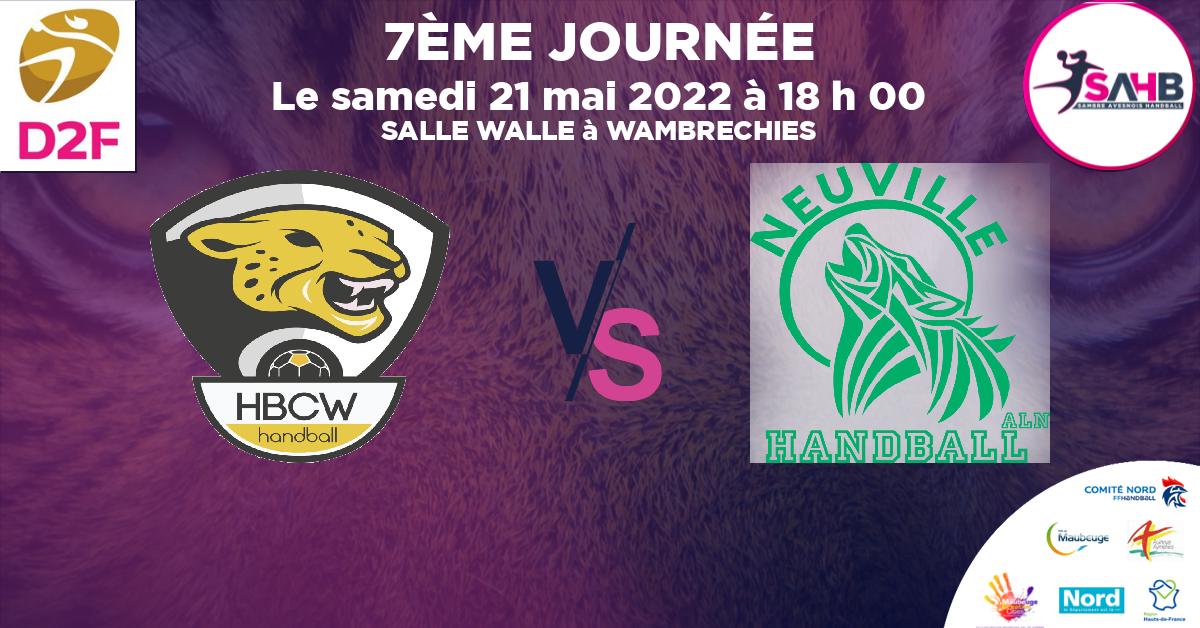 Moins de 18 ans Masculin - Département handball, WAMBRECHIES VS NEUVILLE EN FERRAIN - SALLE WALLE à WAMBRECHIES à 18 h 00