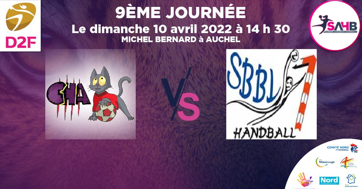 Moins de 18 ans Féminine - Région handball, AUCHEL VS BRUAY LA BUISSIERE - MICHEL BERNARD à AUCHEL à 14 h 30