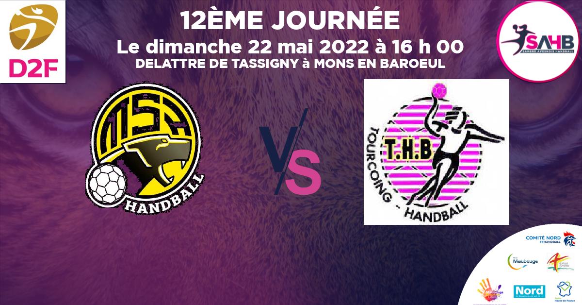 Nationale 3 féminine handball, MON'S'PORT VS TOURCOING - DELATTRE DE TASSIGNY à MONS EN BAROEUL à 16 h 00