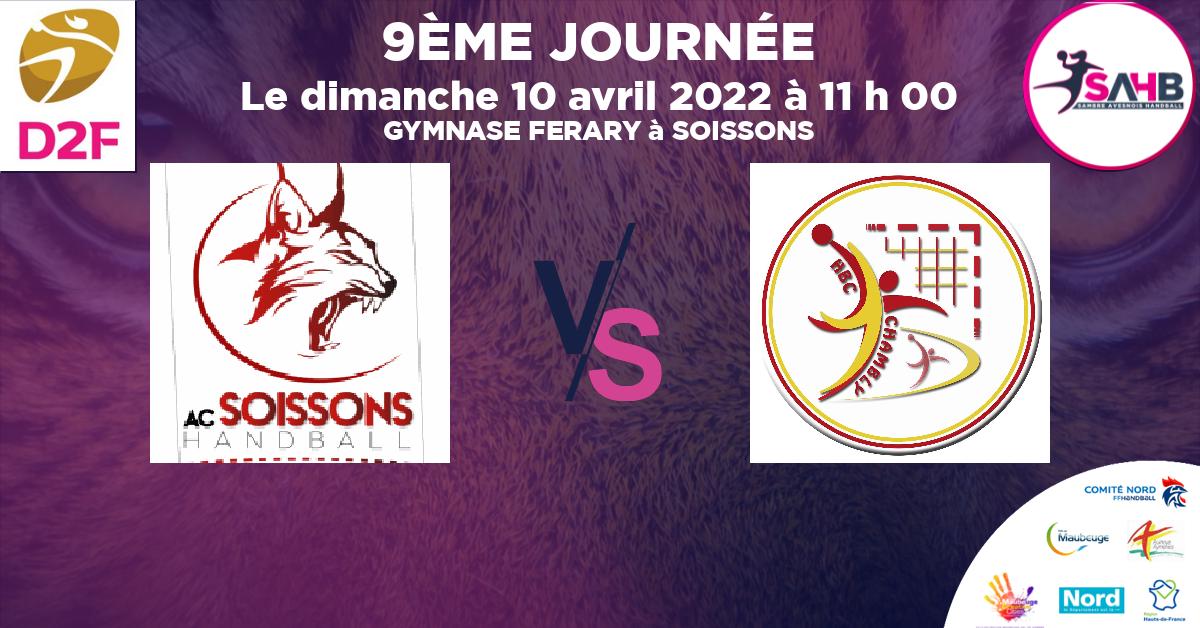 Moins de 18 ans Féminine - Région handball, SOISSONS VS CHAMBLY - GYMNASE FERARY à SOISSONS à 11 h 00