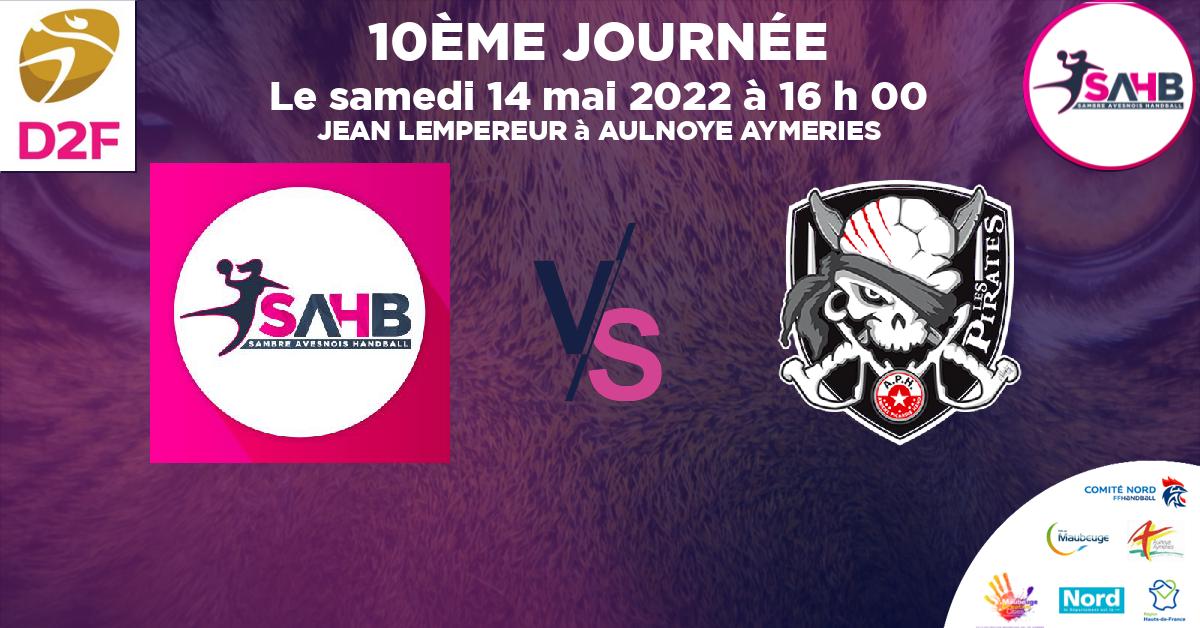 Moins de 15 ans Féminine - Région handball, SAMBRE AVESNOIS VS AMIENS PICARDIE - JEAN LEMPEREUR à AULNOYE AYMERIES à 16 h 00