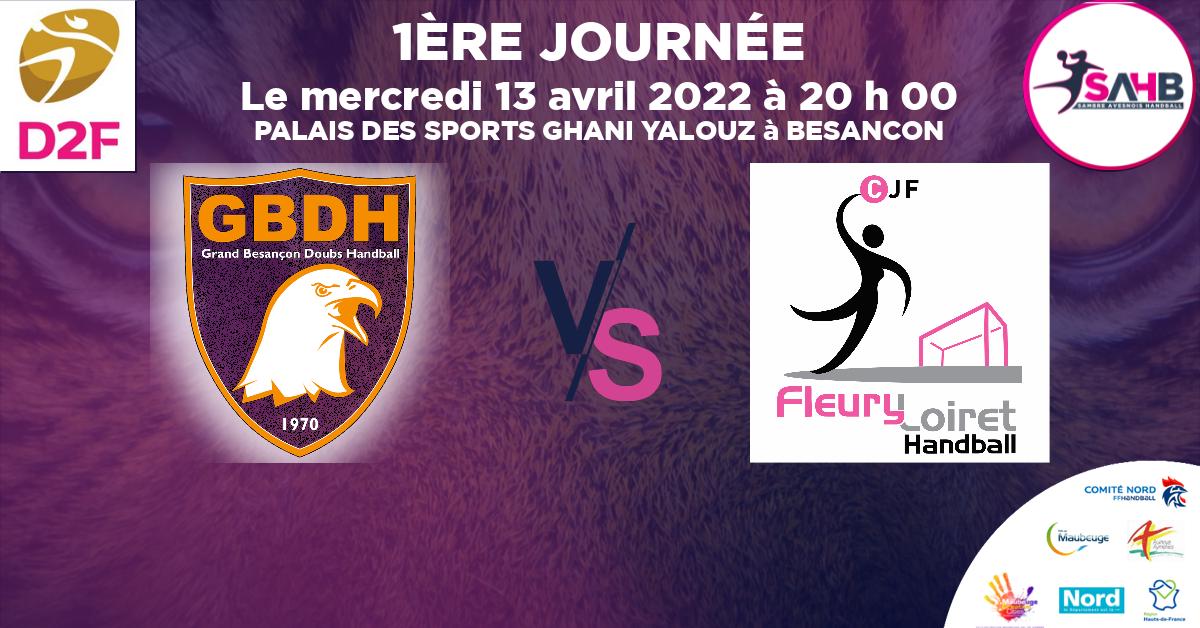 Coupe de FRANCE Nationale Féminine handball, BESANCON VS FLEURY LOIRET - PALAIS DES SPORTS GHANI YALOUZ à BESANCON à 20 h 00