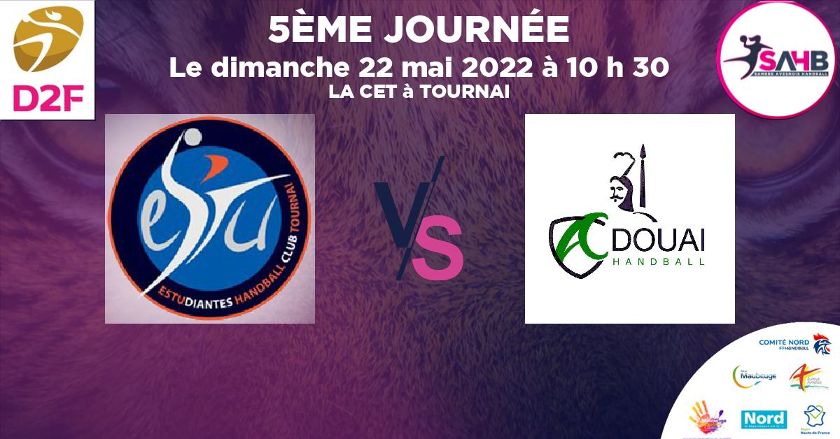 Moins de 15 ans Masculin - Département handball, TOURNAI VS DOUAI - LA CET à TOURNAI à 10 h 30