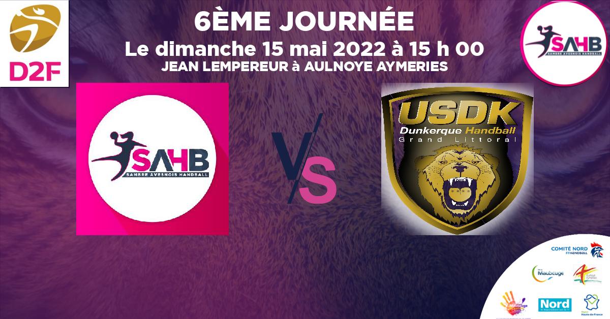 Moins de 18 ans Masculin - Département handball, SAMBRE AVESNOIS VS DUNKERQUE U18M DPT - JEAN LEMPEREUR à AULNOYE AYMERIES à 15 h 00
