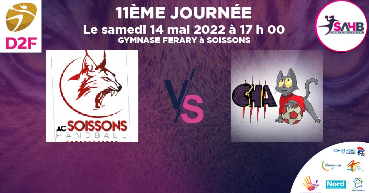 Moins de 18 ans Féminine - Région handball, SOISSONS VS AUCHEL - GYMNASE FERARY à SOISSONS à 17 h 00