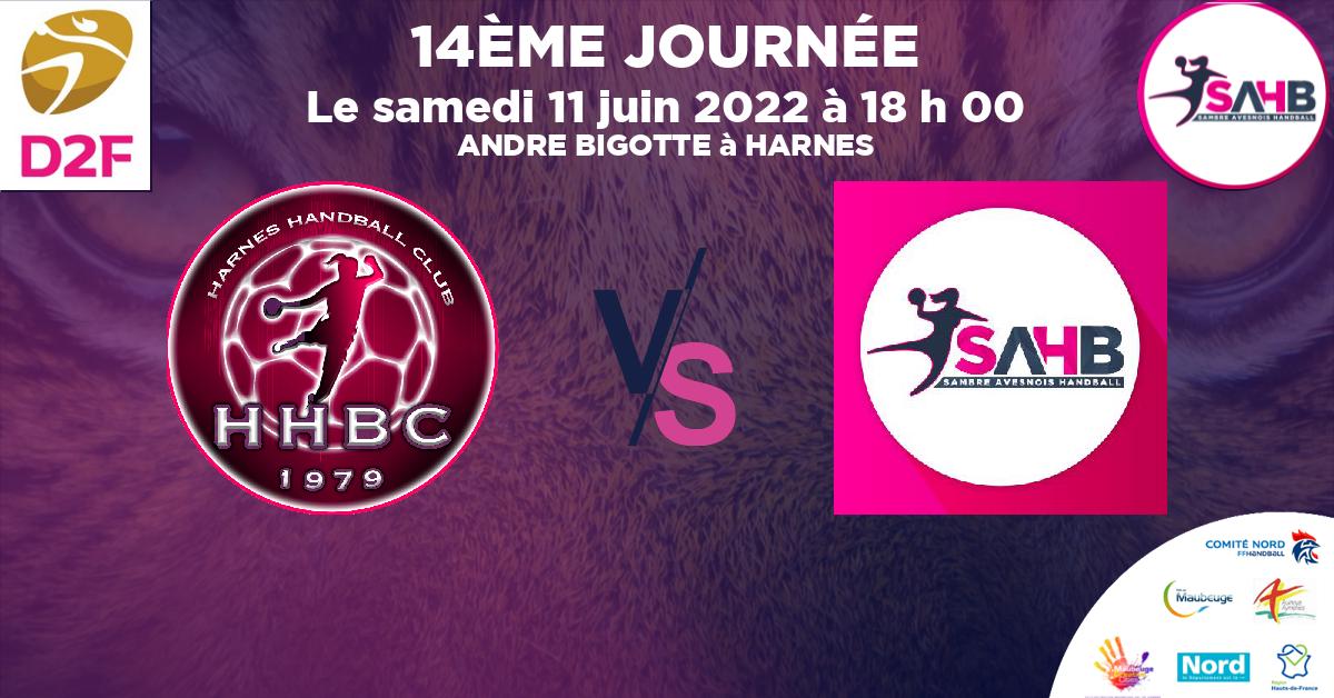 Nationale 3 féminine handball, HARNES VS SAMBRE AVESNOIS - ANDRE BIGOTTE à HARNES à 18 h 00