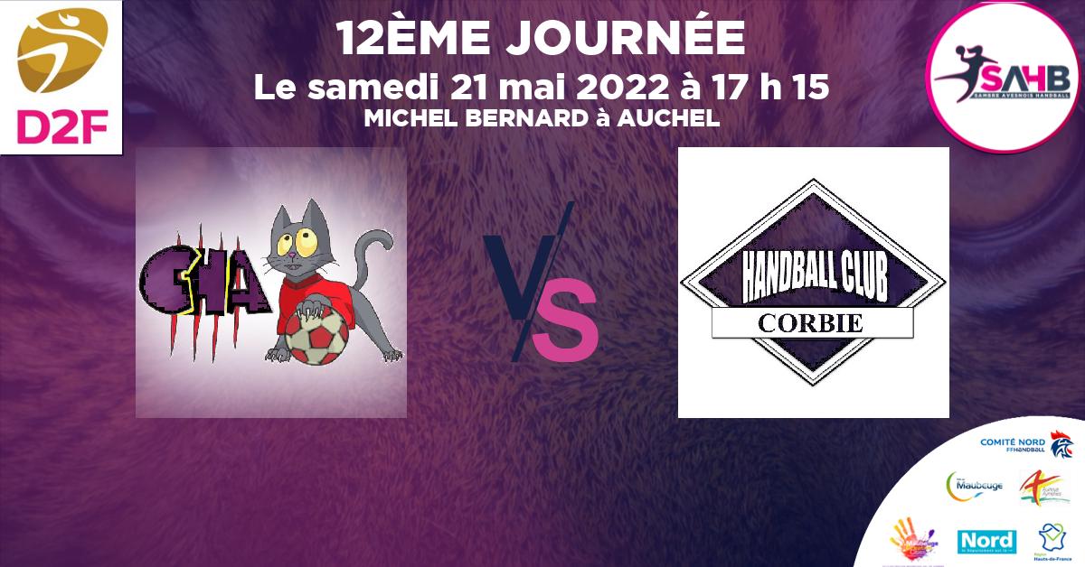 Moins de 18 ans Féminine - Région handball, AUCHEL VS CORBIE - MICHEL BERNARD à AUCHEL à 17 h 15