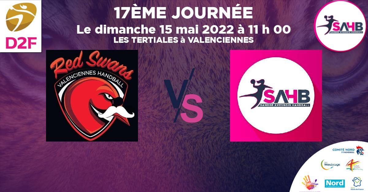 Moins de 18 ans Féminine - Département handball, VALENCIENNES VS SAMBRE AVESNOIS - LES TERTIALES à VALENCIENNES à 11 h 00