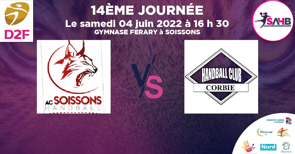 Moins de 18 ans Féminine - Région handball, SOISSONS VS CORBIE - GYMNASE FERARY à SOISSONS à 16 h 30