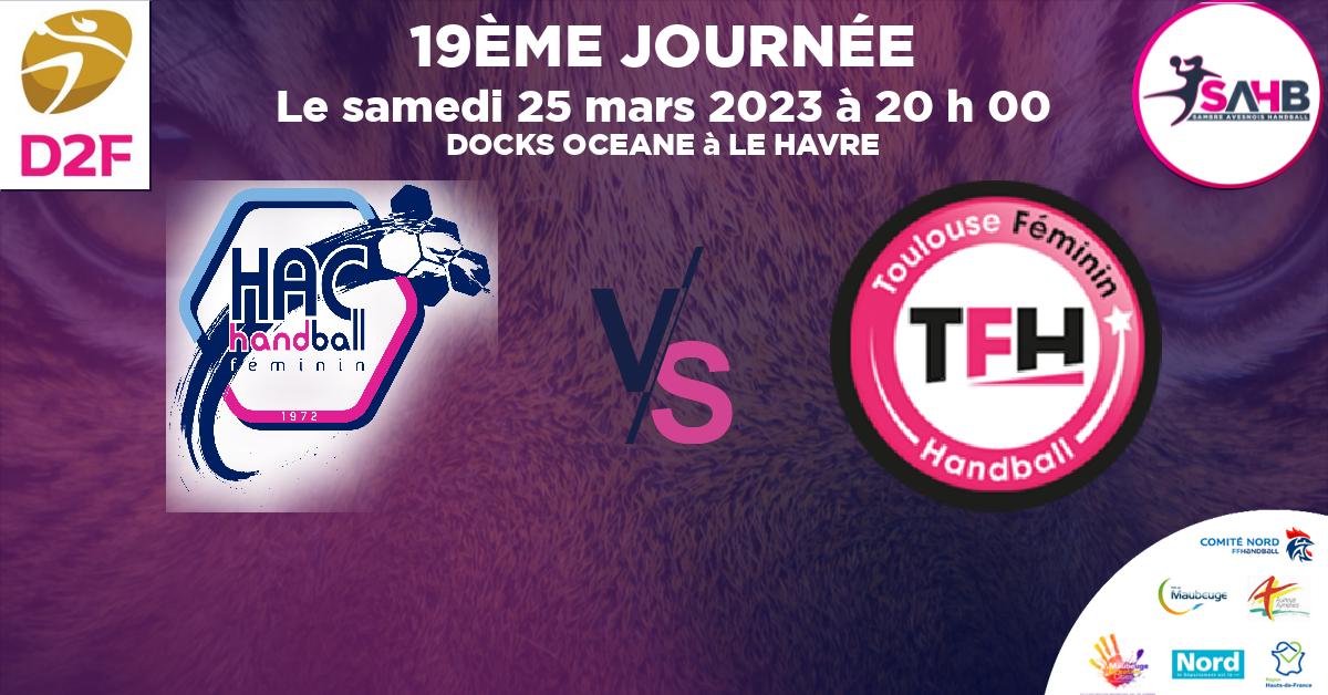 Division 2 Féminine handball, HAVRE ATHLETIC  VS TOULOUSE FEMININ - DOCKS OCEANE à LE HAVRE à 20 h 00