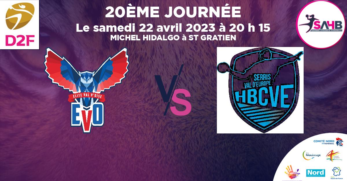 Nationale 2 Féminine handball, ELITE VAL D'OISE VS CLUB SERRIS VAL D'EUROPE - MICHEL HIDALGO à ST GRATIEN à 20 h 15