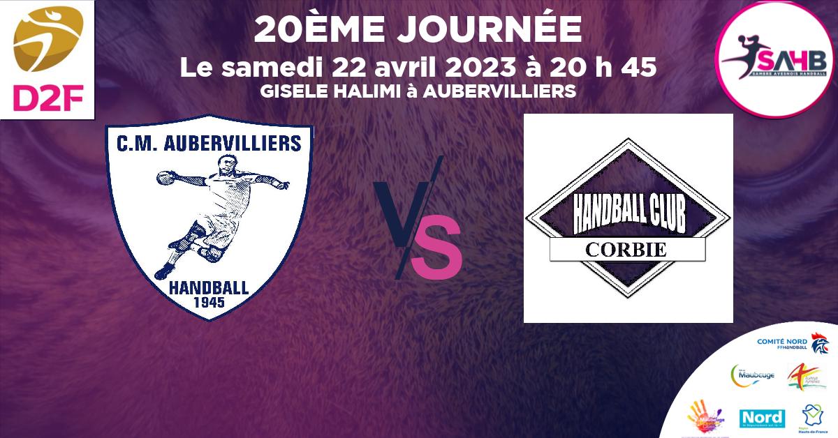 Nationale 2 Féminine handball, AUBERVILLIERS VS CORBIE - GISELE HALIMI à AUBERVILLIERS à 20 h 45