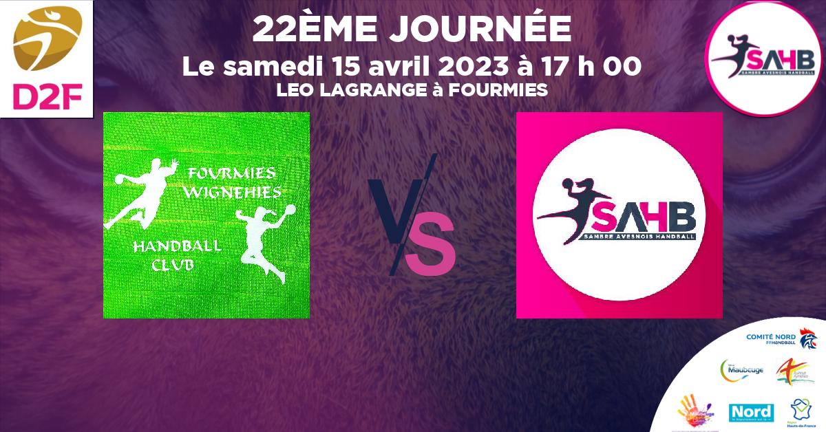 Moins de 18 ans Féminine - Département handball, FOURMIES - WIGNEHIES VS SAMBRE AVESNOIS - LEO LAGRANGE à FOURMIES à 17 h 00