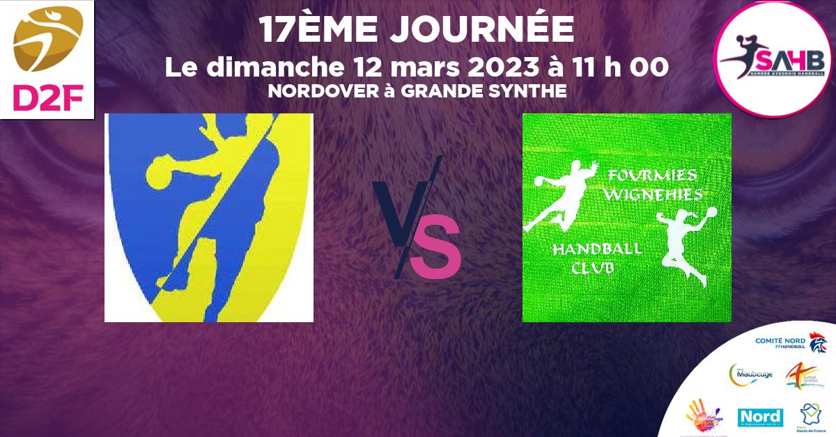 Moins de 18 ans Féminine - Département handball, GRANDE SYNTHE VS FOURMIES - WIGNEHIES - NORDOVER à GRANDE SYNTHE à 11 h 00