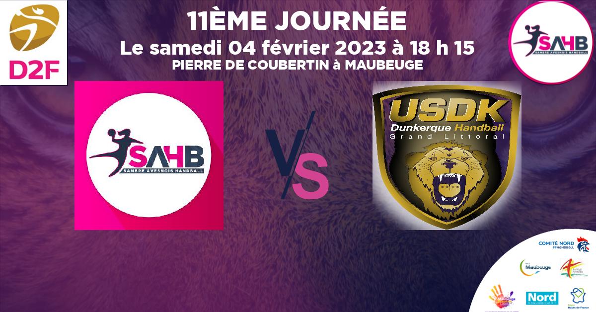 Moins de 18 ans Masculin - Département handball, SAMBRE AVESNOIS VS DUNKERQUE - PIERRE DE COUBERTIN à MAUBEUGE à 18 h 15