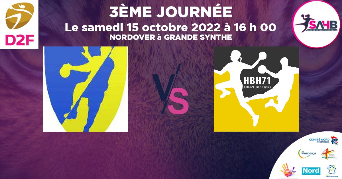 Moins de 18 ans Masculin - Département handball, GRANDE SYNTHE VS HAZEBROUCK 71 - NORDOVER à GRANDE SYNTHE à 16 h 00