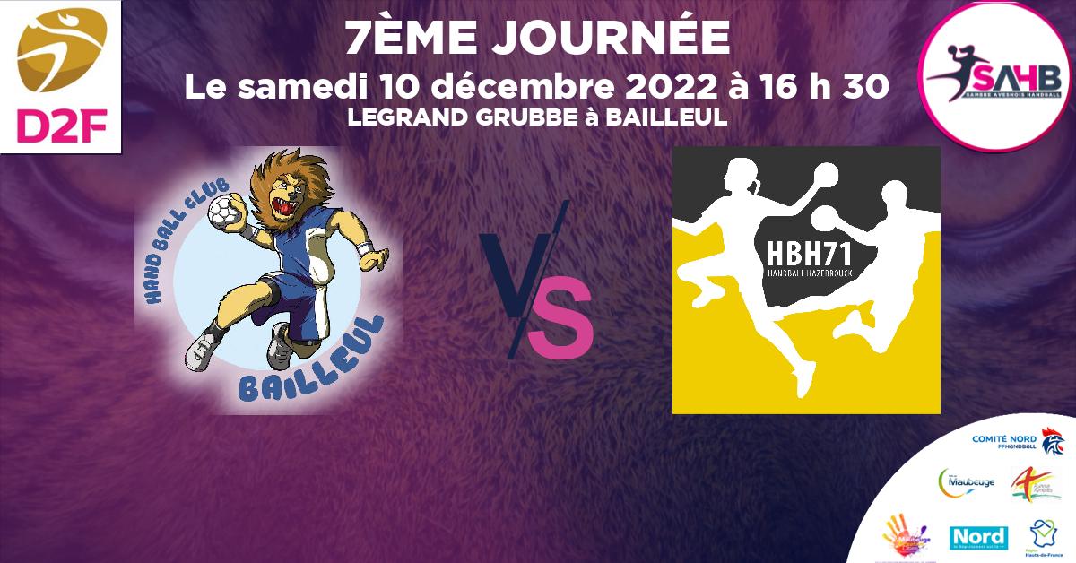 Moins de 18 ans Masculin - Département handball, BAILLEUL VS HAZEBROUCK 71 - LEGRAND GRUBBE à BAILLEUL à 16 h 30