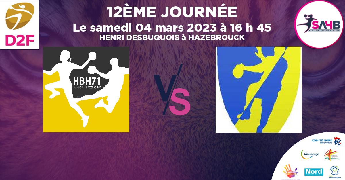 Moins de 18 ans Masculin - Département handball, HAZEBROUCK 71 VS GRANDE SYNTHE - HENRI DESBUQUOIS à HAZEBROUCK à 16 h 45