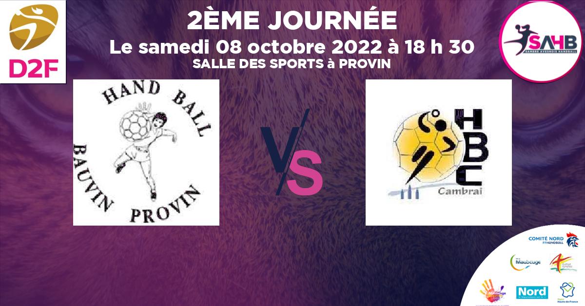 Moins de 18 ans Masculin - Département handball, BAUVIN - PROVIN VS CAMBRAI - SALLE DES SPORTS à PROVIN à 18 h 30