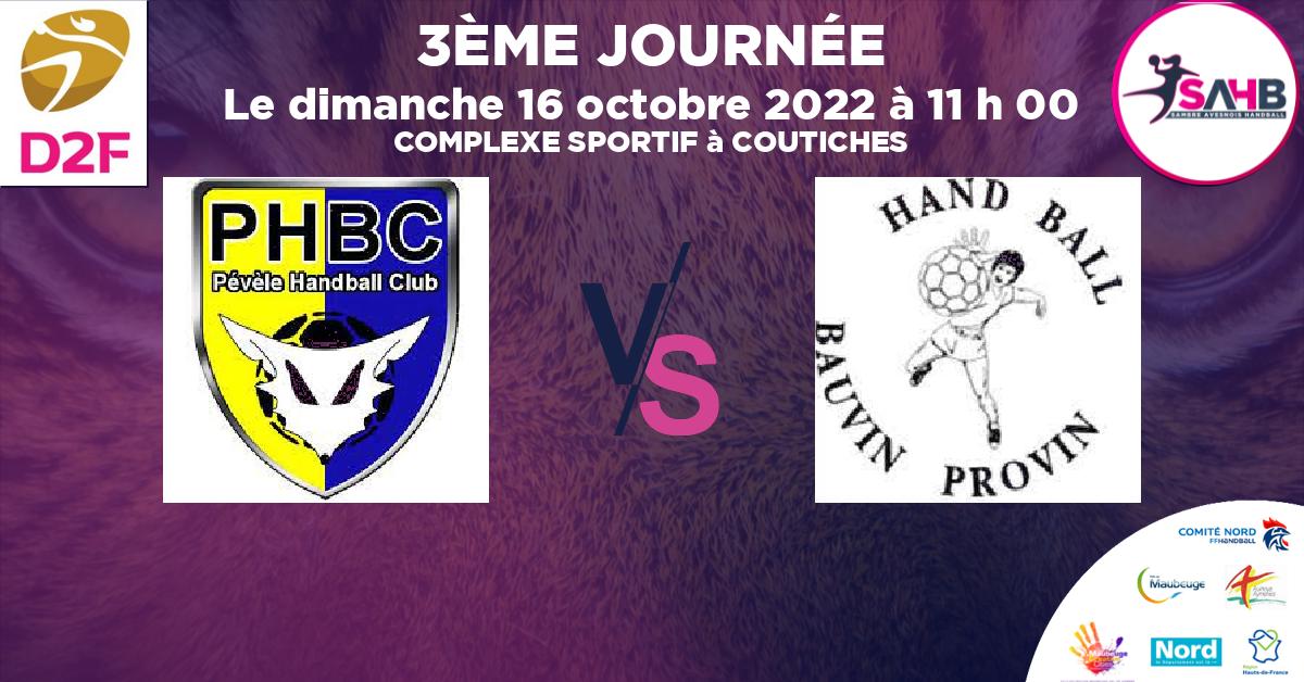 Moins de 18 ans Masculin - Département handball, PEVELE VS BAUVIN - PROVIN - COMPLEXE SPORTIF à COUTICHES à 11 h 00