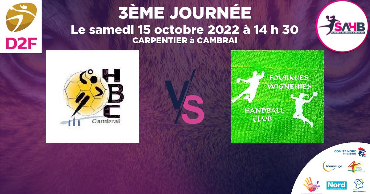 Moins de 18 ans Masculin - Département handball, CAMBRAI VS FOURMIES - WIGNEHIES - CARPENTIER à CAMBRAI à 14 h 30