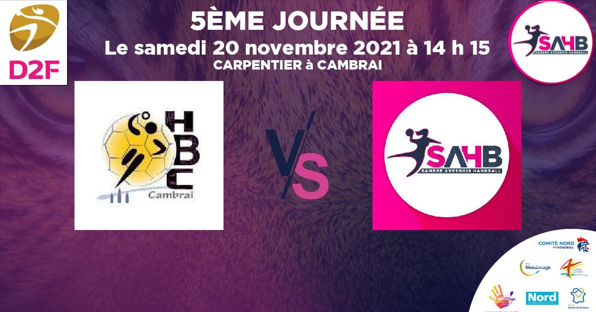 Moins de 13 ans Féminine - Département handball, CAMBRAI VS SAMBRE AVESNOIS U13F-2 - CARPENTIER à CAMBRAI à 14 h 15