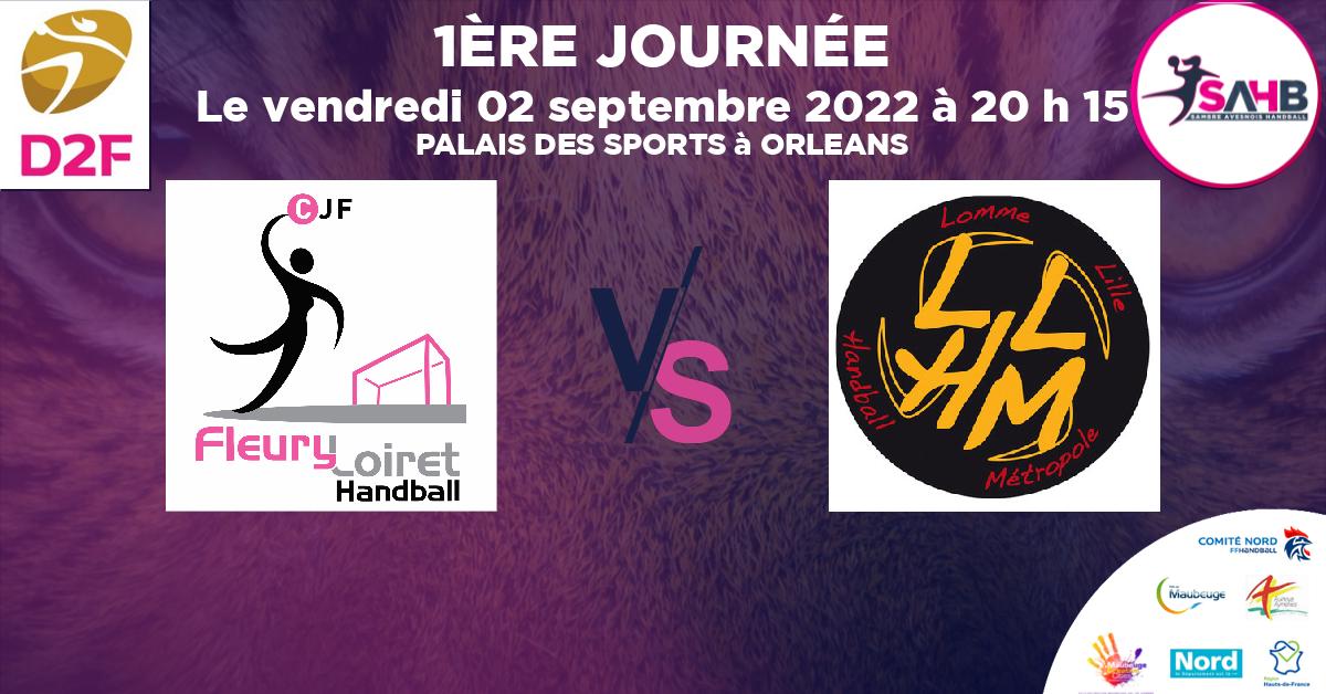 Division 2 Féminine handball, FLEURY LOIRET VS LOMME - PALAIS DES SPORTS à ORLEANS à 20 h 15