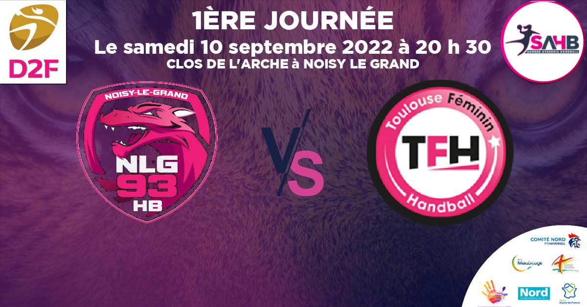 Coupe de FRANCE Nationale Féminine handball, NOISY LE GRAND VS TOULOUSE FEMININ - CLOS DE L'ARCHE à NOISY LE GRAND à 20 h 30