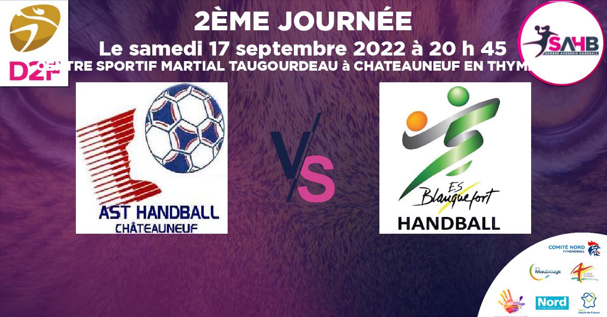 Nationale 2 Féminine handball, CHATEAUNEUF EN THYMERAIS VS BLANQUEFORTAISE - CENTRE SPORTIF MARTIAL TAUGOURDEAU à CHATEAUNEUF EN THYMERAIS à 20 h 45