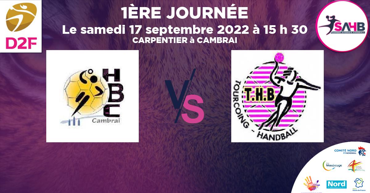 Moins de 18 ans Féminine - Région handball, CAMBRAI VS TOURCOING  - CARPENTIER à CAMBRAI à 15 h 30