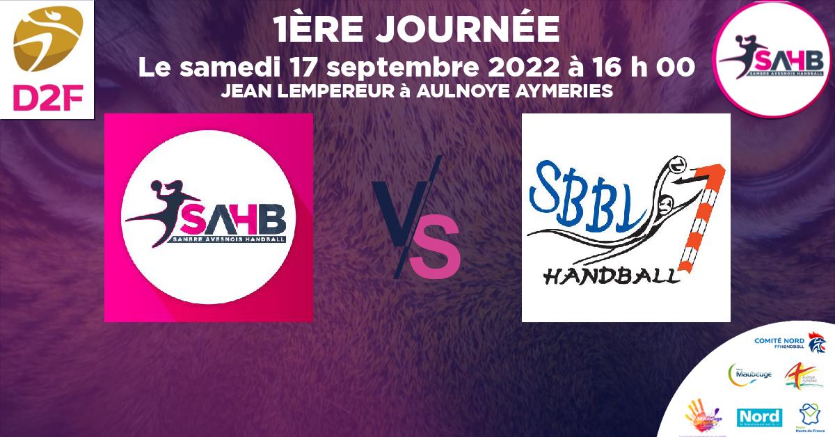 Moins de 15 ans Féminine - Région handball, SAMBRE AVESNOIS VS BETHUNE - JEAN LEMPEREUR à AULNOYE AYMERIES à 16 h 00