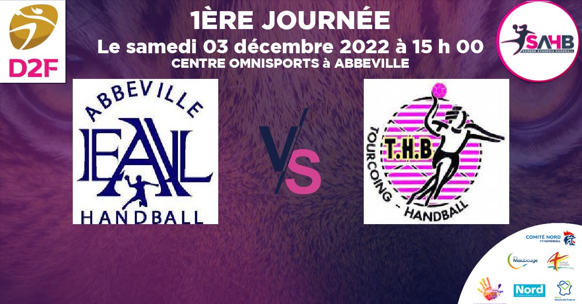 Moins de 15 ans Féminine - Région handball, FEUQUIERES ST BLIMONT - ABBEVILLE VS TOURCOING  - CENTRE OMNISPORTS à ABBEVILLE à 15 h 00