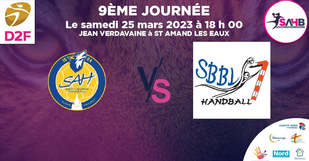 Moins de 15 ans Féminine - Région handball, ST AMAND LES EAUX VS BETHUNE - JEAN VERDAVAINE à ST AMAND LES EAUX à 18 h 00