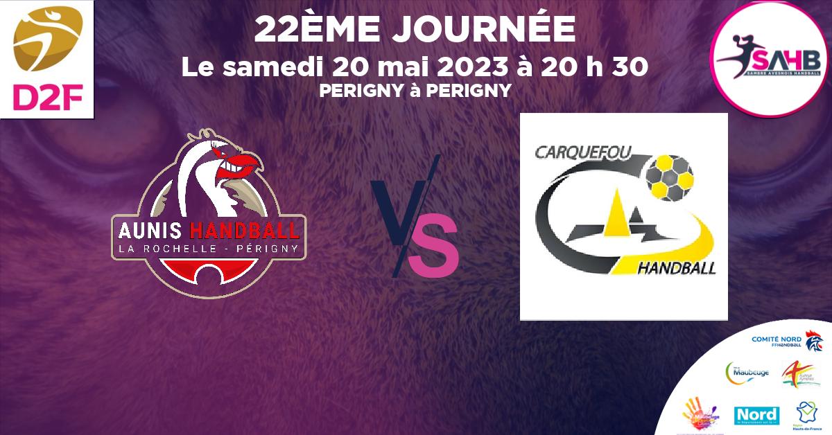 Nationale 2 Féminine handball, AUNIS LA ROCHELLE PERIGNY VS CARQUEFOU - PERIGNY à PERIGNY à 20 h 30
