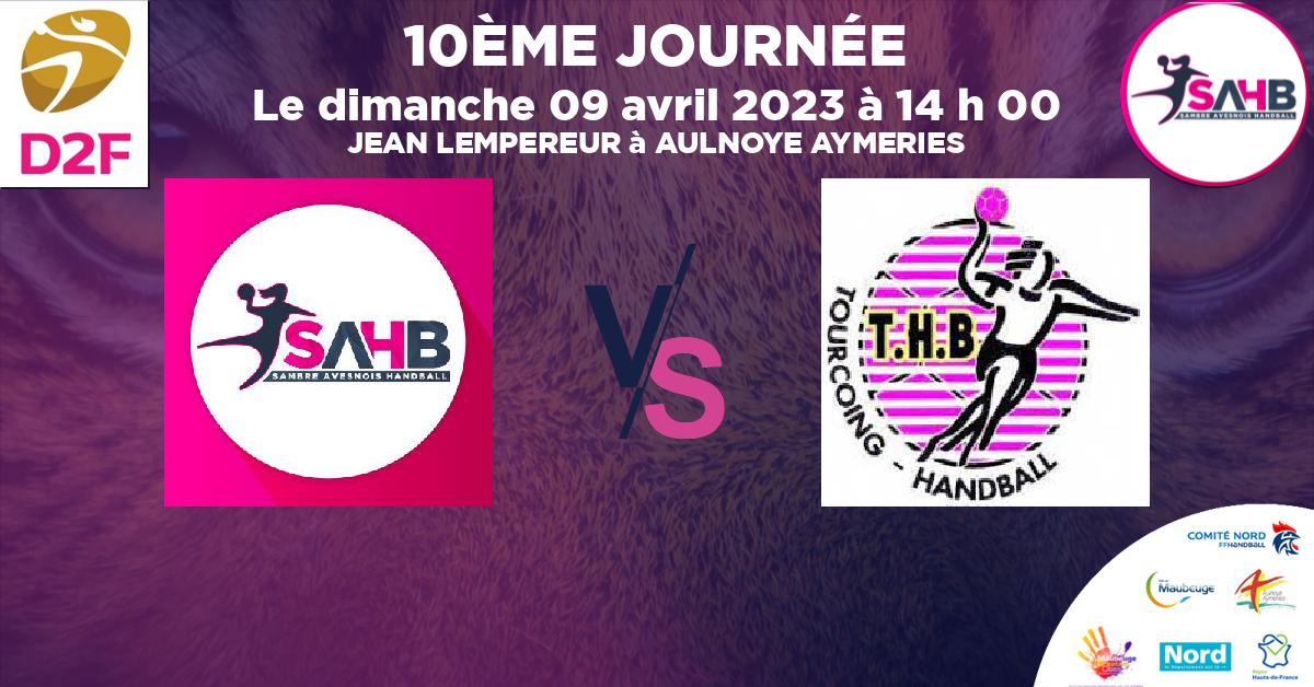 Moins de 18 ans Féminine - Région handball, SAMBRE AVESNOIS VS TOURCOING  - JEAN LEMPEREUR à AULNOYE AYMERIES à 14 h 00