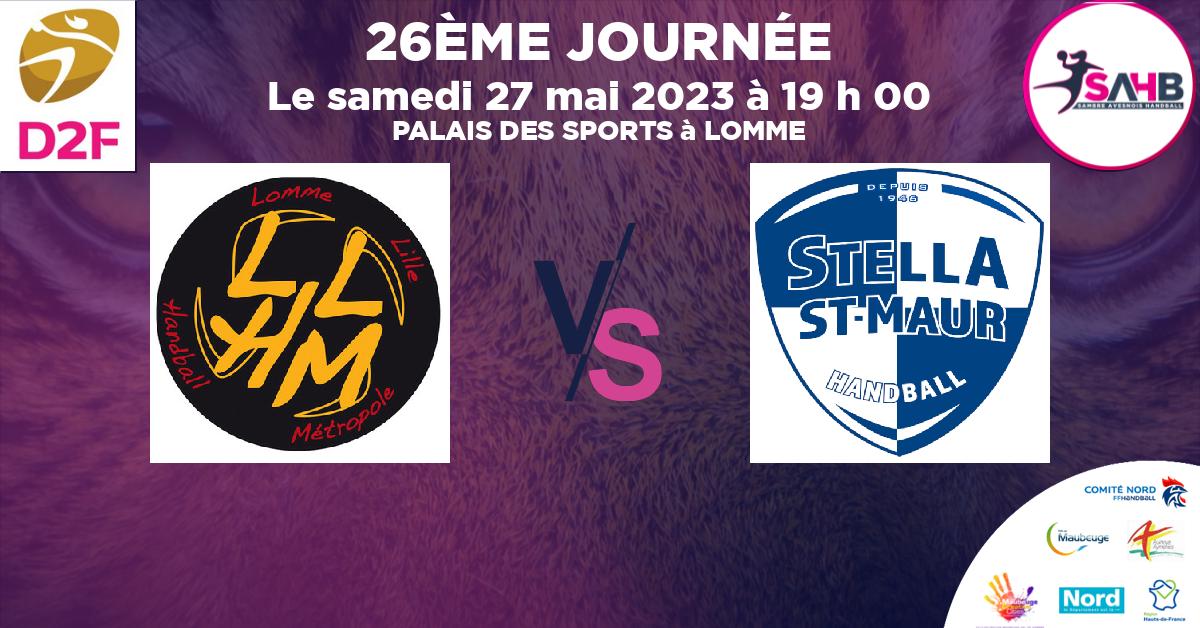 Division 2 Féminine handball, LOMME VS STELLA SAINT-MAUR - PALAIS DES SPORTS à LOMME à 19 h 00