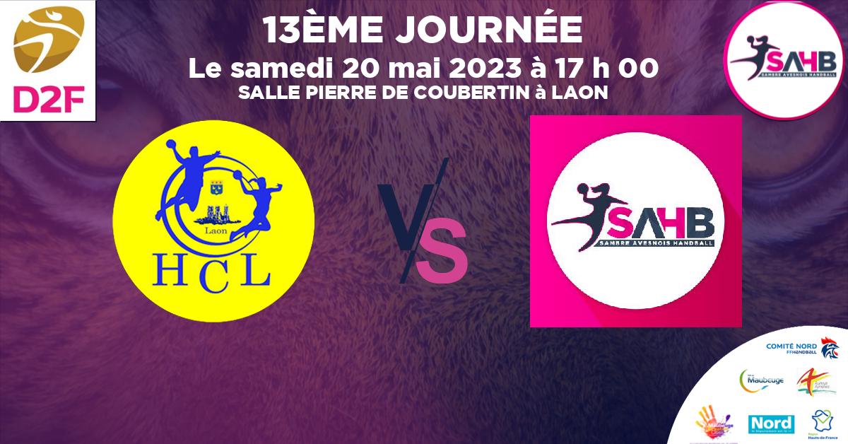Moins de 18 ans Féminine - Région handball, LAON VS SAMBRE AVESNOIS - SALLE PIERRE DE COUBERTIN à LAON à 17 h 00