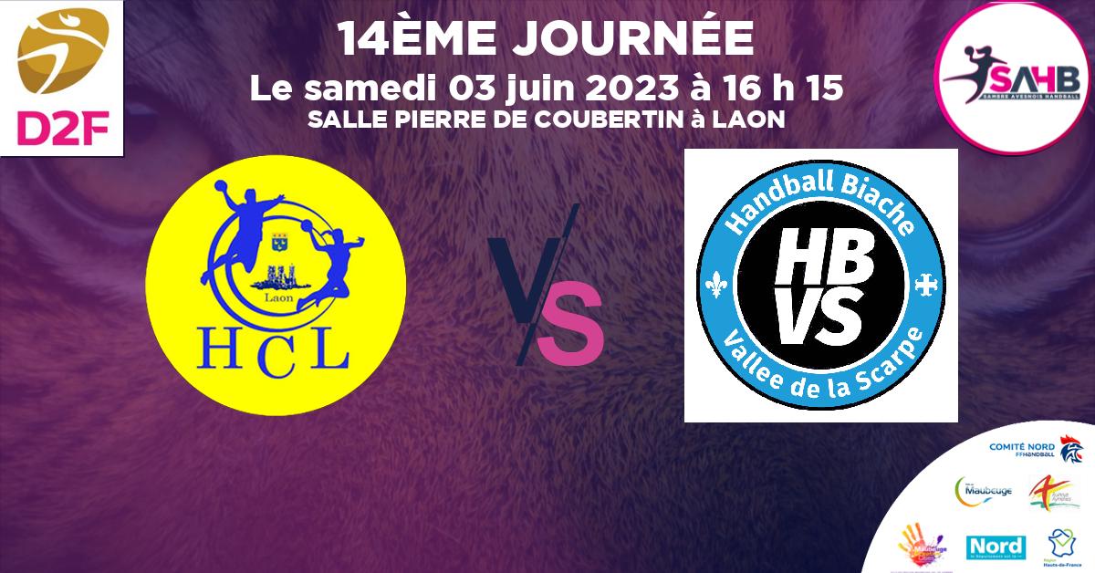 Moins de 15 ans Féminine - Région handball, LAON VS BIACHE VALLEE SCARPE - SALLE PIERRE DE COUBERTIN à LAON à 16 h 15