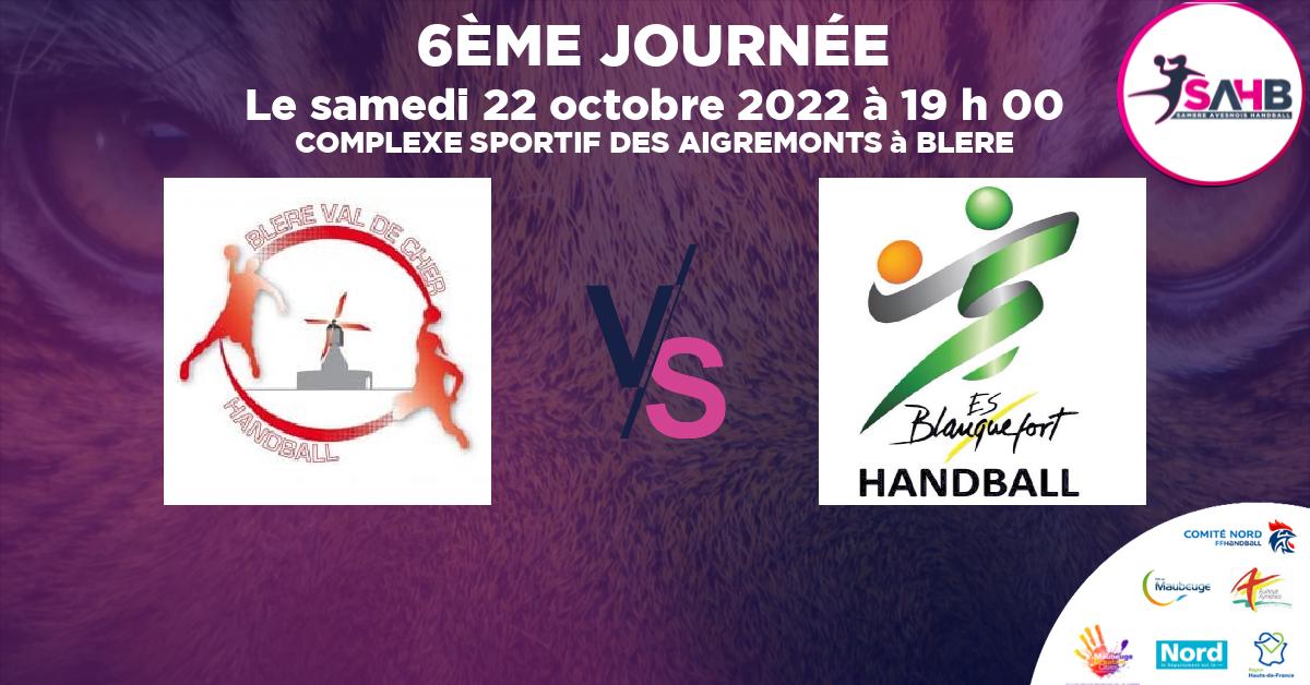 Nationale 2 Féminine handball, BLERE VAL DE CHER VS BLANQUEFORTAISE - COMPLEXE SPORTIF DES AIGREMONTS à BLERE à 19 h 00