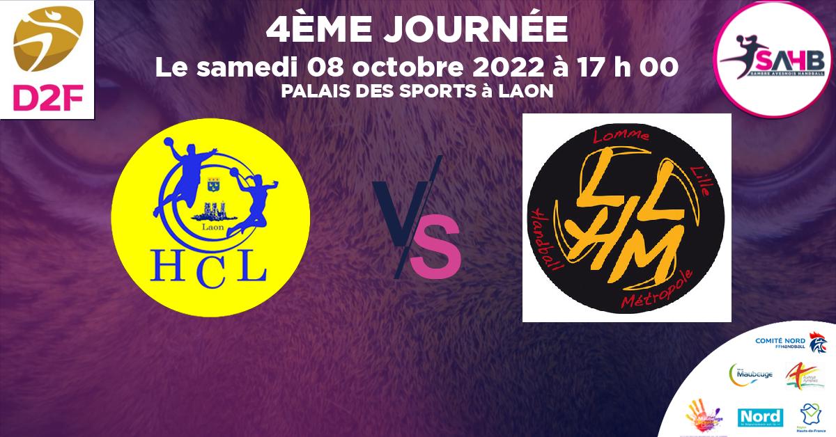 Moins de 15 ans Féminine - Région handball, LAON VS LOMME - PALAIS DES SPORTS à LAON à 17 h 00