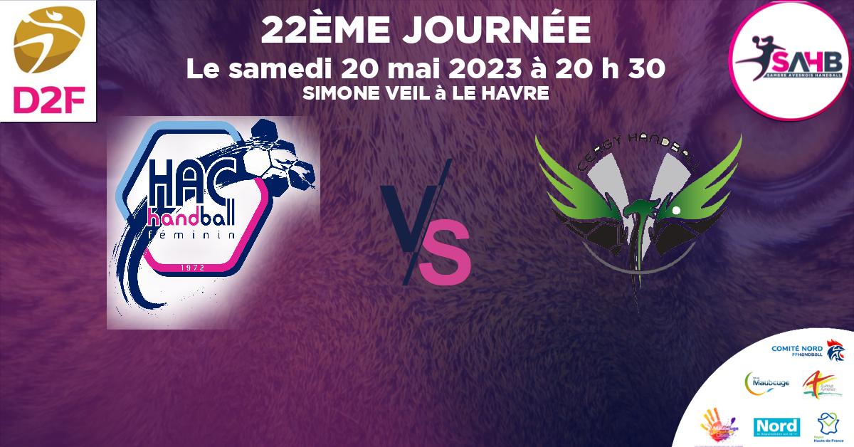Nationale 2 Féminine handball, HAVRE ATHLETIC VS CERGY - SIMONE VEIL à LE HAVRE à 20 h 30