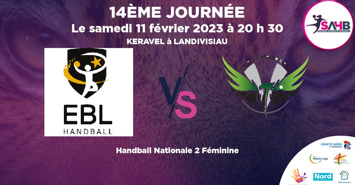 Nationale 2 Féminine handball, BAS LEON VS CERGY - KERAVEL à LANDIVISIAU à 20 h 30
