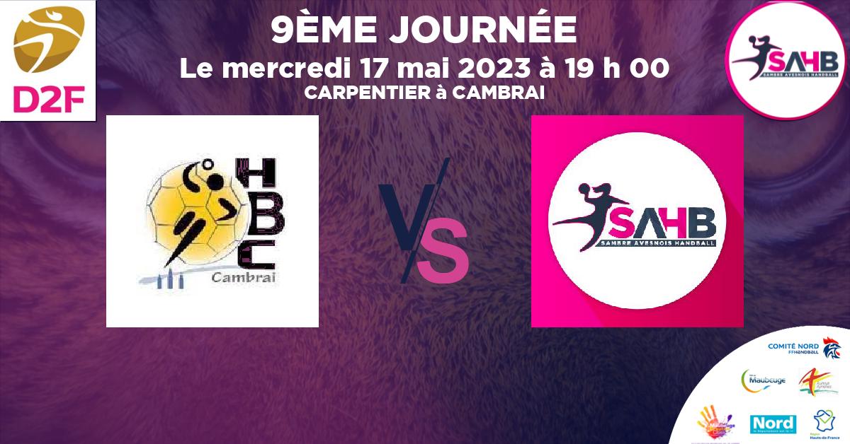 Moins de 18 ans Féminine - Région handball, CAMBRAI VS SAMBRE AVESNOIS - CARPENTIER à CAMBRAI à 19 h 00