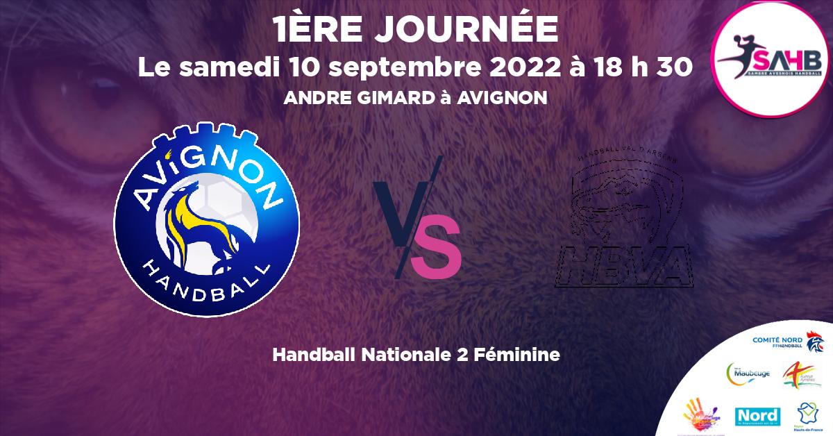 Nationale 2 Féminine handball, AVIGNON VS VAL D'ARGENS - ANDRE GIMARD à AVIGNON à 18 h 30