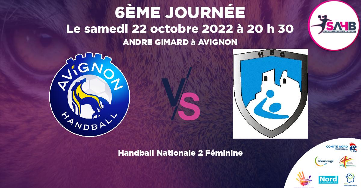 Nationale 2 Féminine handball, AVIGNON VS GARDEEN - ANDRE GIMARD à AVIGNON à 20 h 30