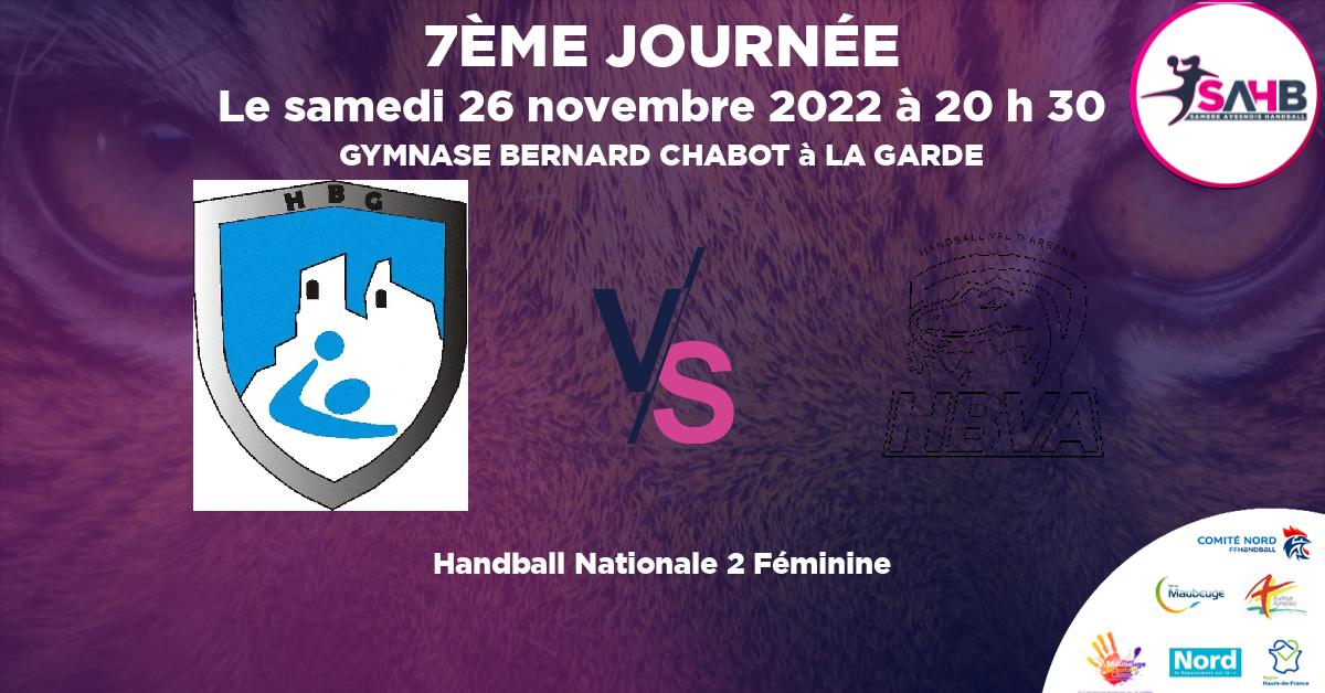 Nationale 2 Féminine handball, GARDEEN VS VAL D'ARGENS - GYMNASE BERNARD CHABOT à LA GARDE à 20 h 30