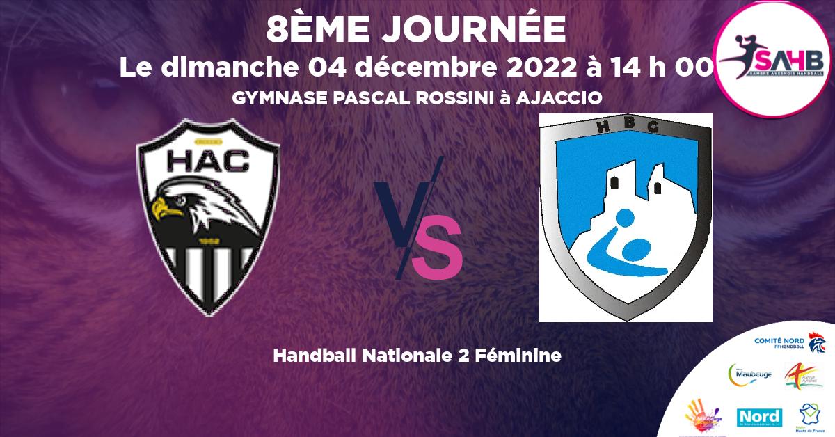 Nationale 2 Féminine handball, AJACCIO  VS GARDEEN - GYMNASE PASCAL ROSSINI à AJACCIO à 14 h 00