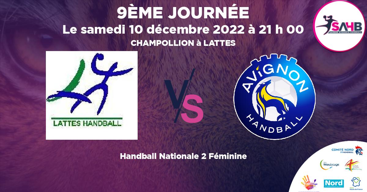 Nationale 2 Féminine handball, LATTES VS AVIGNON - CHAMPOLLION à LATTES à 21 h 00