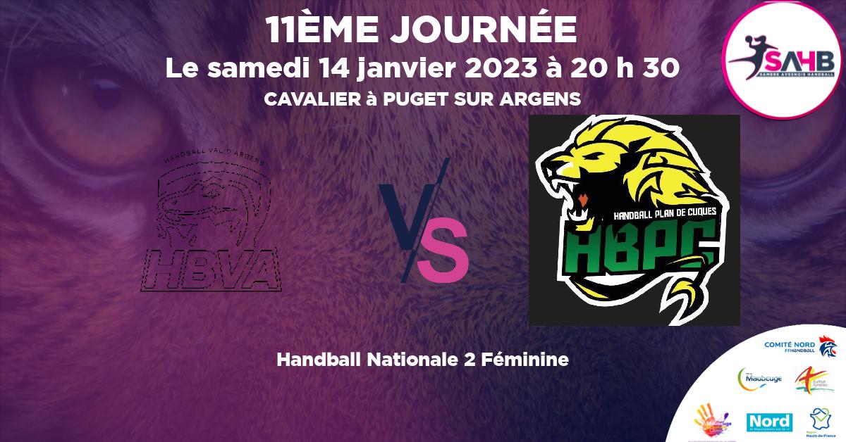 Nationale 2 Féminine handball, VAL D'ARGENS VS PLAN DE CUQUES - CAVALIER à PUGET SUR ARGENS à 20 h 30